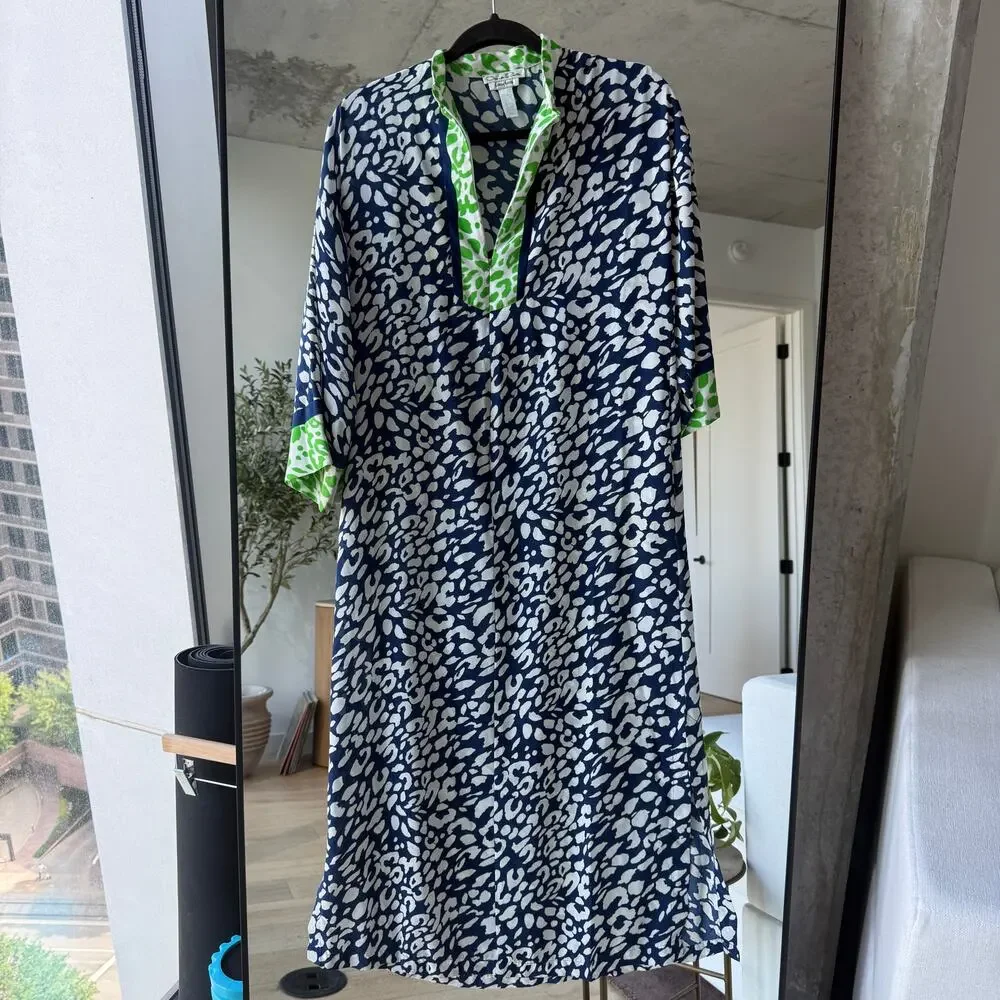 Oscar de la Renta Leopard Print Caftan Maxi Dress - Picture 2 of 4